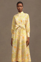 Kallista Golden Bloom Midi Dress