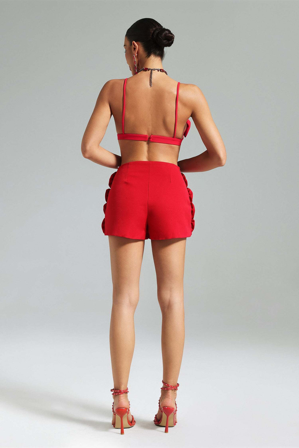Brielle 3D Rose Mini Skirt Set
