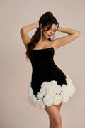 LLstyle Midnight Rosette Couture Mini Dress
