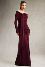 Madison Draped Off-Shoulder Maxi Dress
