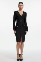 Selena Tailored Belted Midi Dress