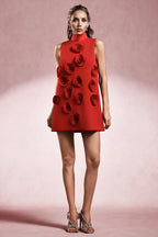 Serenity Floral Appliqué Mini Dress