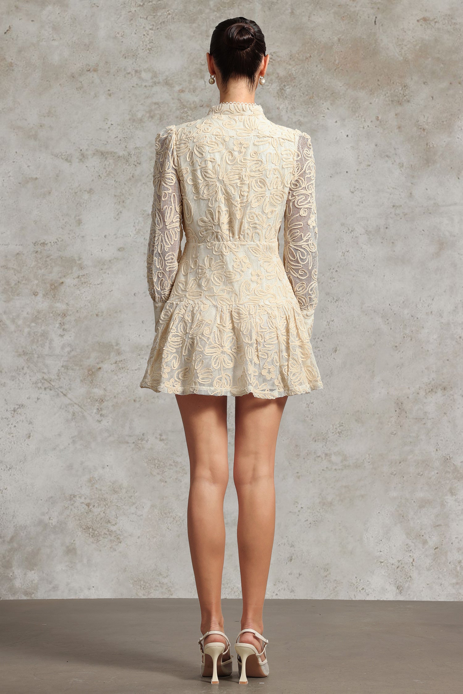 Velvette Dress with Ruffled Hem