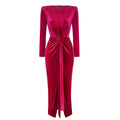 Brielle Draped Velvet Maxi Dress
