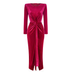 Brielle Draped Velvet Maxi Dress
