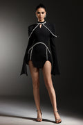 Alicia Embellished High-Neck Mini Dress