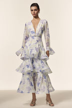 Arielle  Floral Tiered Midi Dress