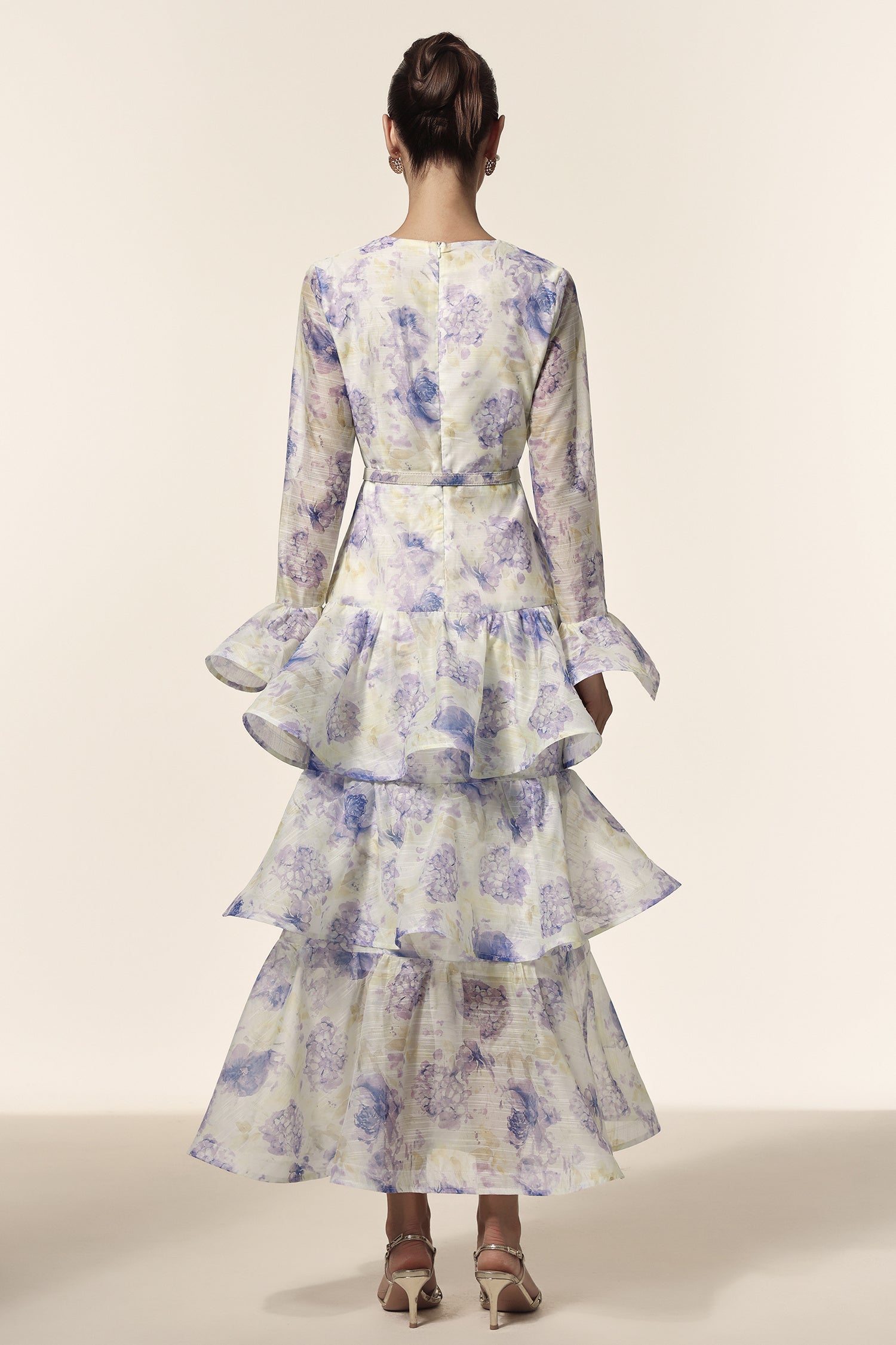 LLstyle Floral Tiered Midi Dress