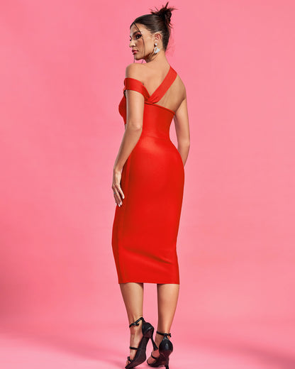 LLstyle Asymmetric Cut-Out Two-Piece Midi Set