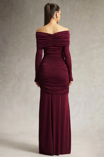 LLstyle Draped Off-Shoulder Maxi Dress