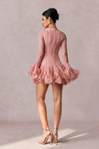Chiama Blush Ruffle Mini Dress