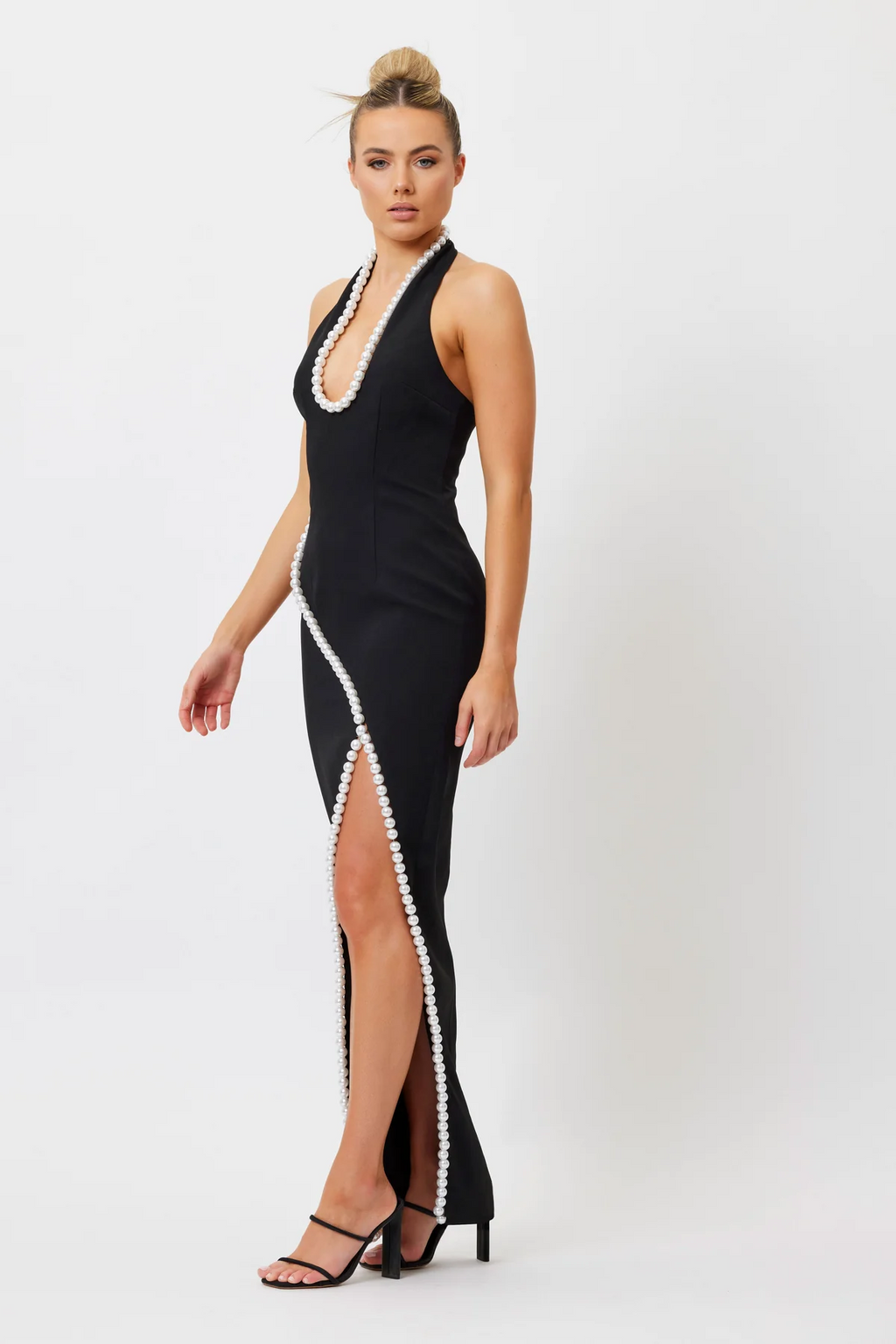 Alessandra Pearl Halter Maxi Dress