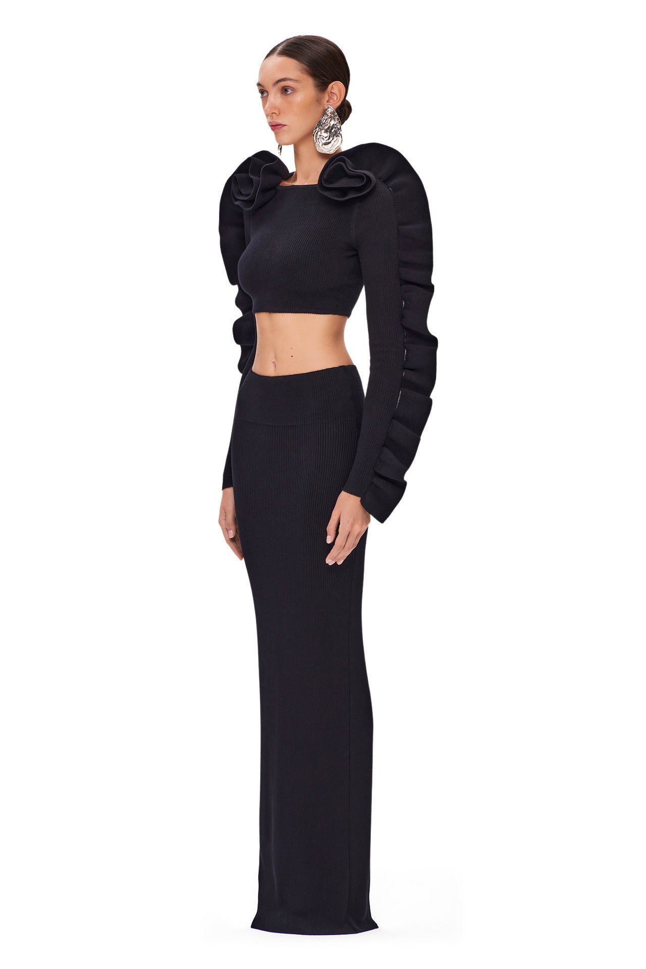 LLstyle Noir Sculpt Two-Piece Maxi Set