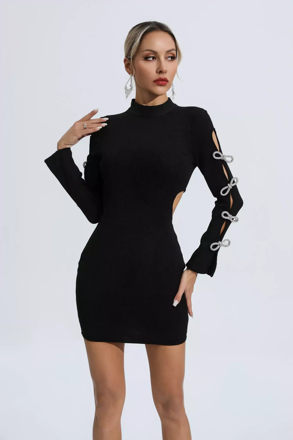 LLstyle Neck Cut Out Side Bodycon Dress