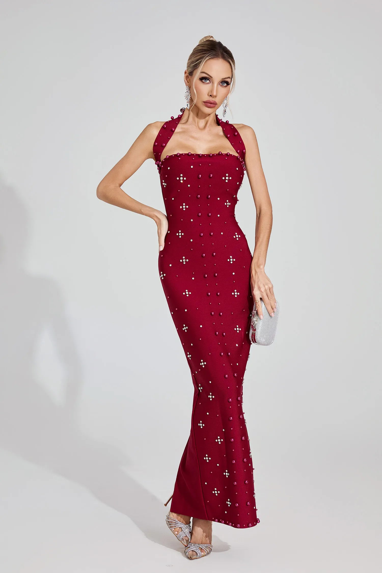 LLstyle Embellished One-Shoulder Mermaid Gown