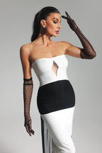 Monochrome Illusion Midi Dress