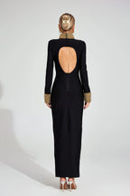 Kehlani Luxe Open-Back Black Evening Dress