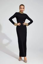 Kehlani Luxe Open-Back Black Evening Dress