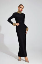 Kehlani Luxe Open-Back Black Evening Dress
