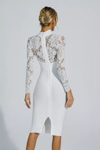 Delilah Lace Sleeve Choker Bodycon Midi Dress