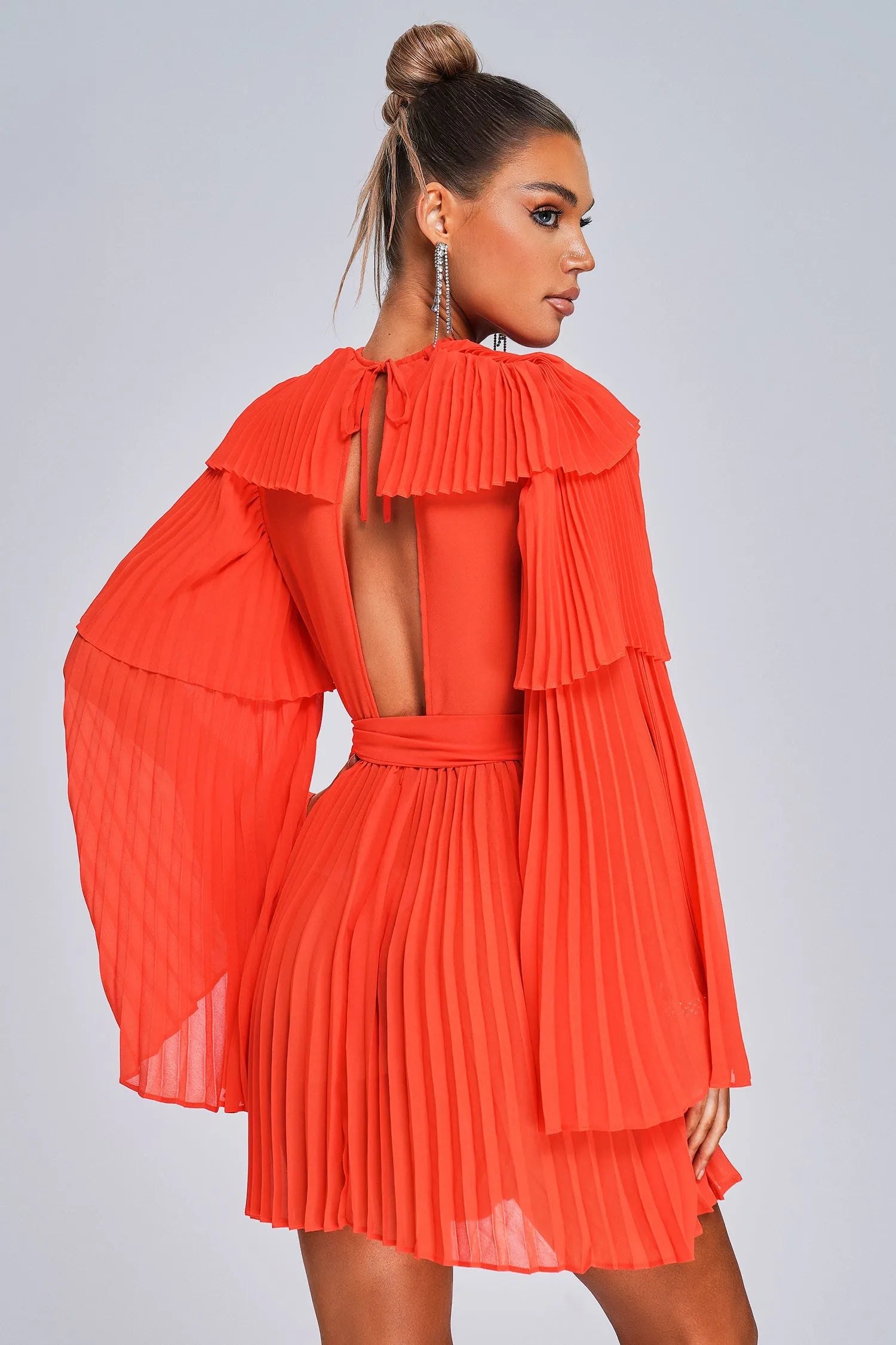 LLstyle Pleated Flare Mini Dress