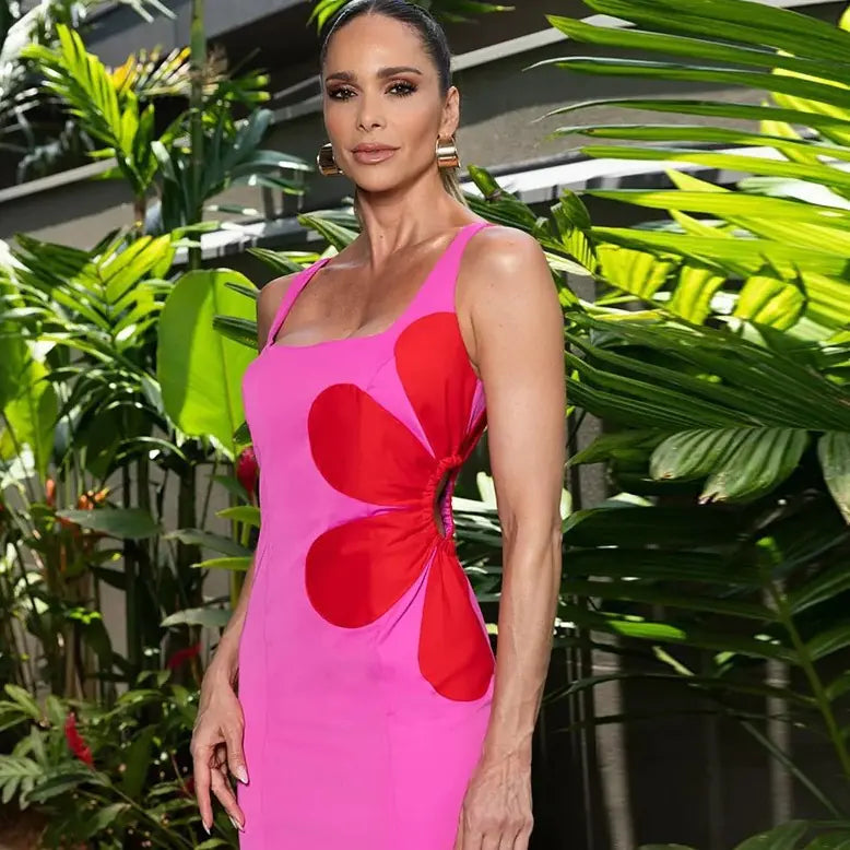 LLstyle Trendy Floral Cut-Out Midi Dress for Women