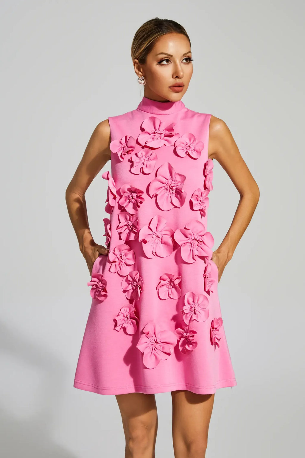 LLstyle Rose Red Rose Flower Mini Dress