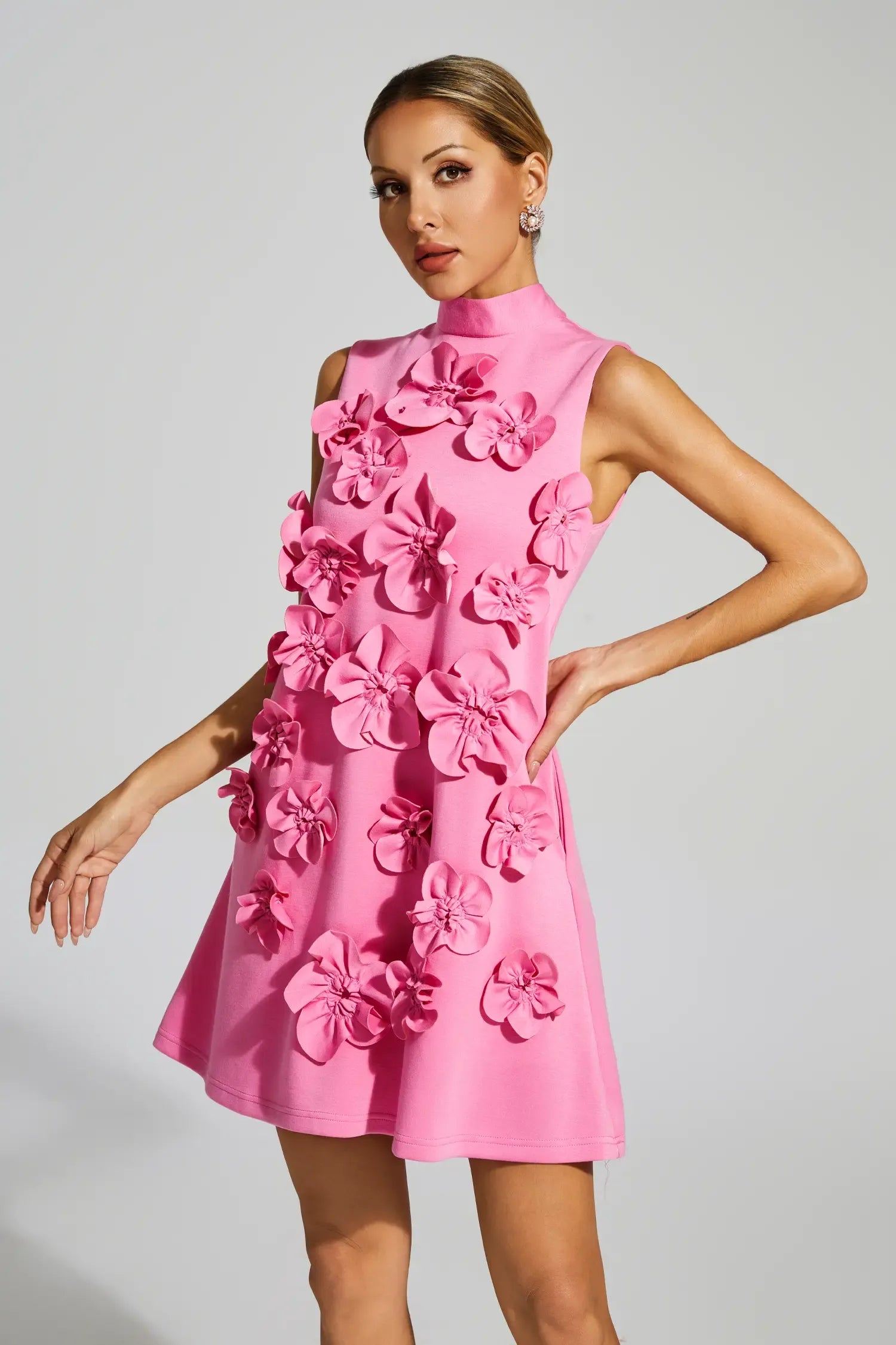 LLstyle Rose Red Rose Flower Mini Dress