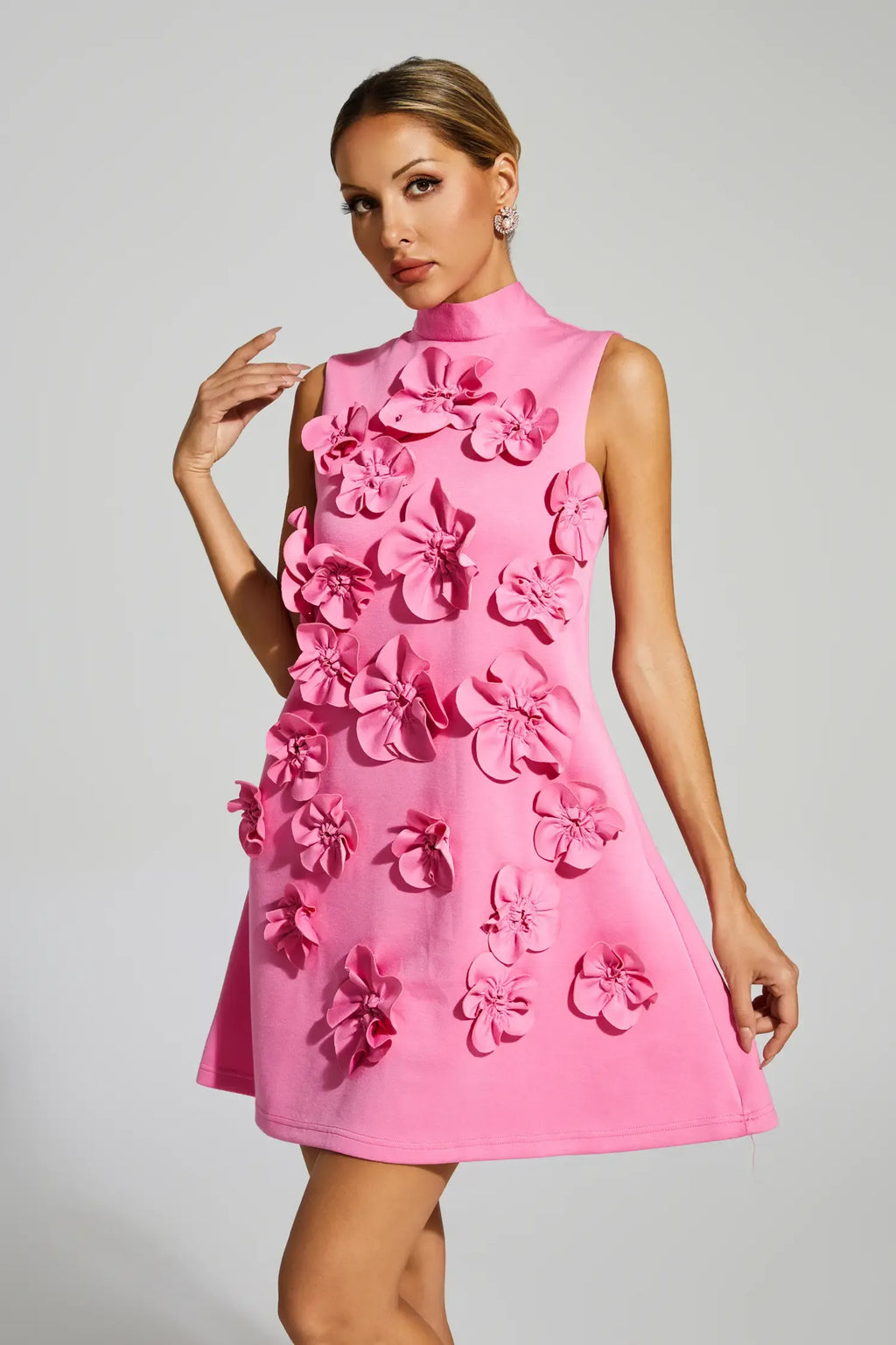 LLstyle Rose Red Rose Flower Mini Dress