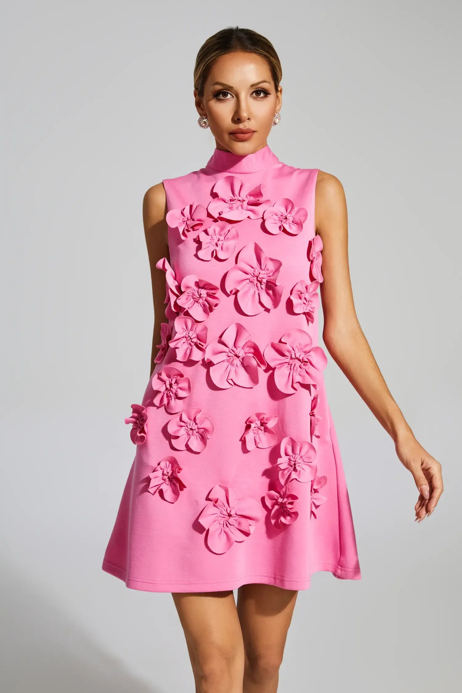 LLstyle Rose Red Rose Flower Mini Dress