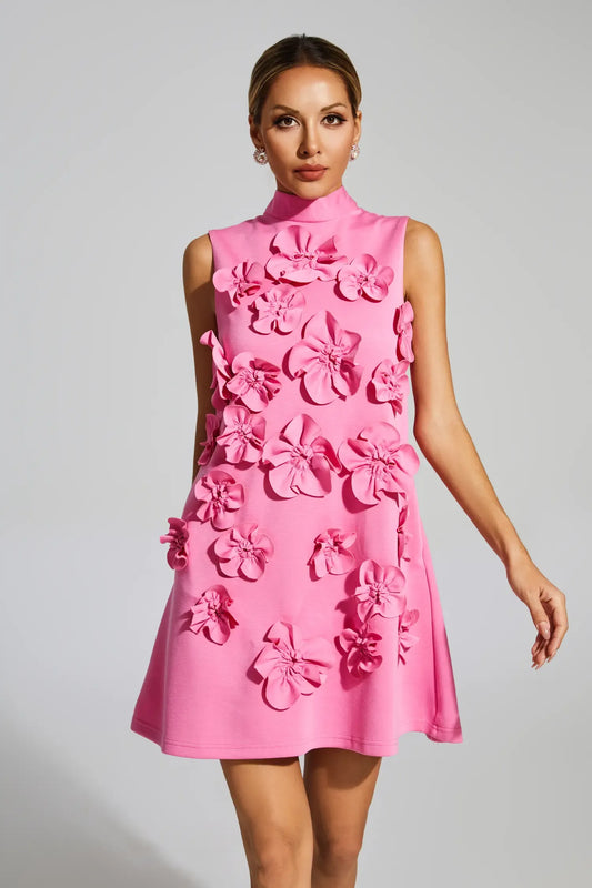 LLstyle Rose Red Rose Flower Mini Dress