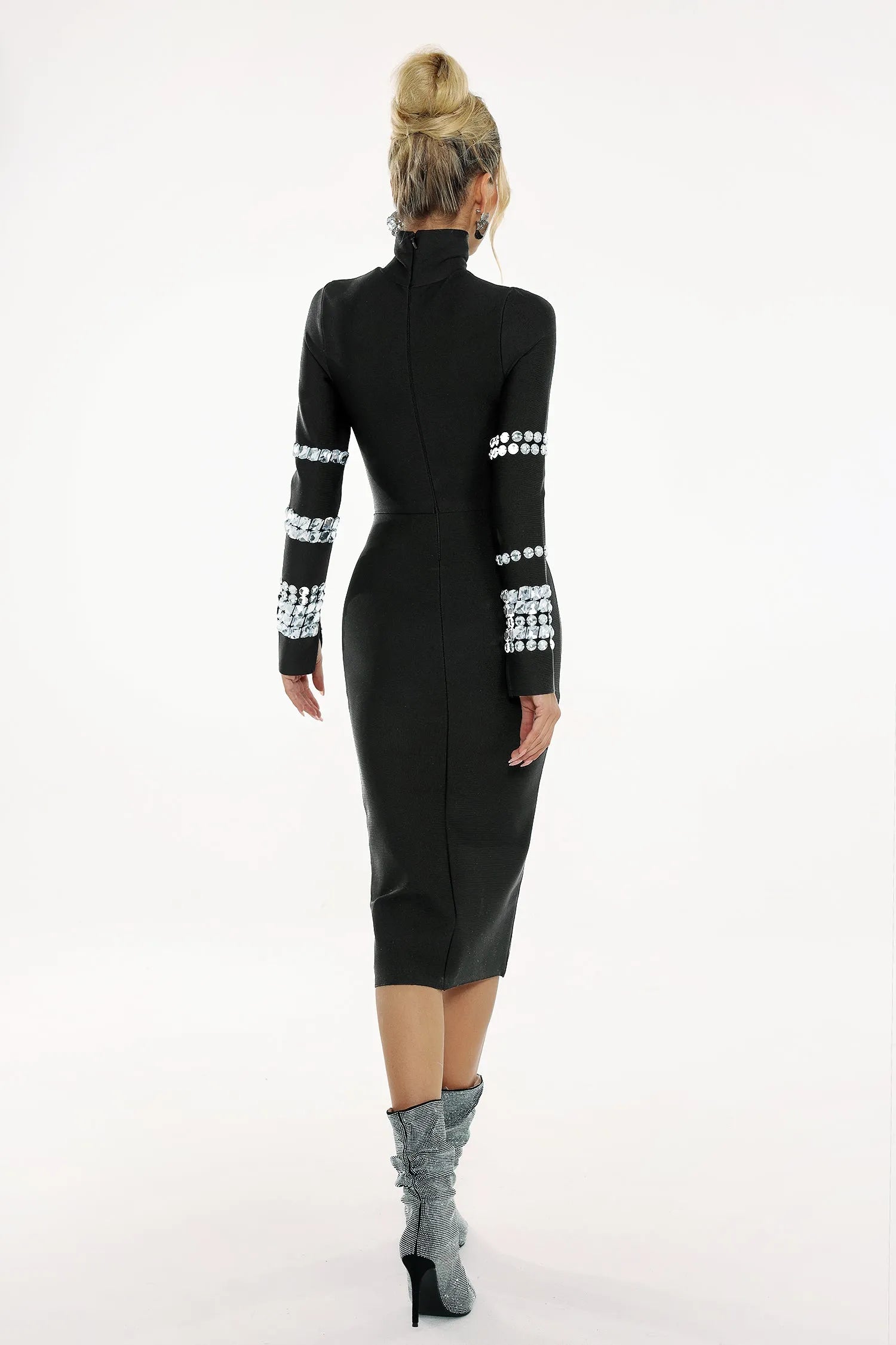 LLstyle Mid-length High Neck Bandage Dress