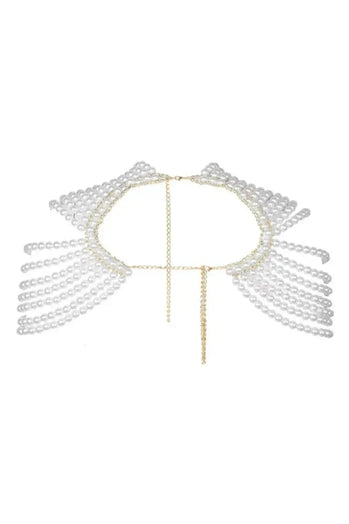 LLstyle Multilayer Pearl Shawl Necklace