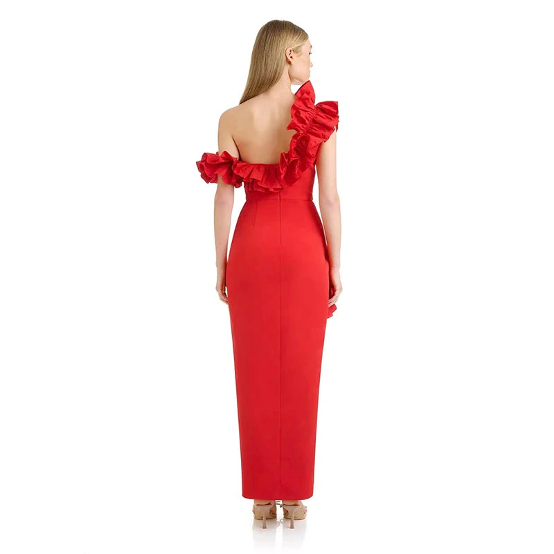 LLstyle Off the Shoulder Ruffles Cocktail Dress
