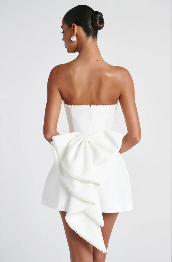 LLstyle Pearl Strapless Sexy Mini Dress