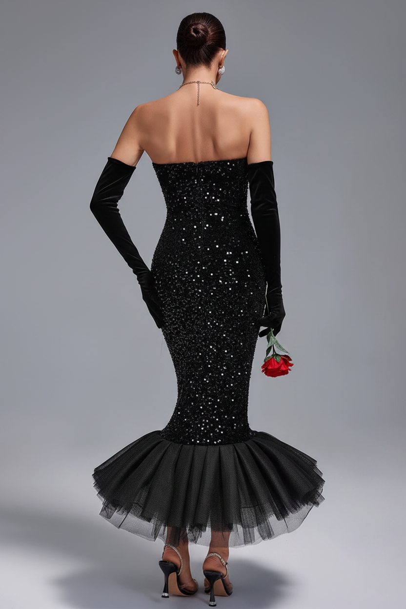 LLstyle Evening Dress With Gloves