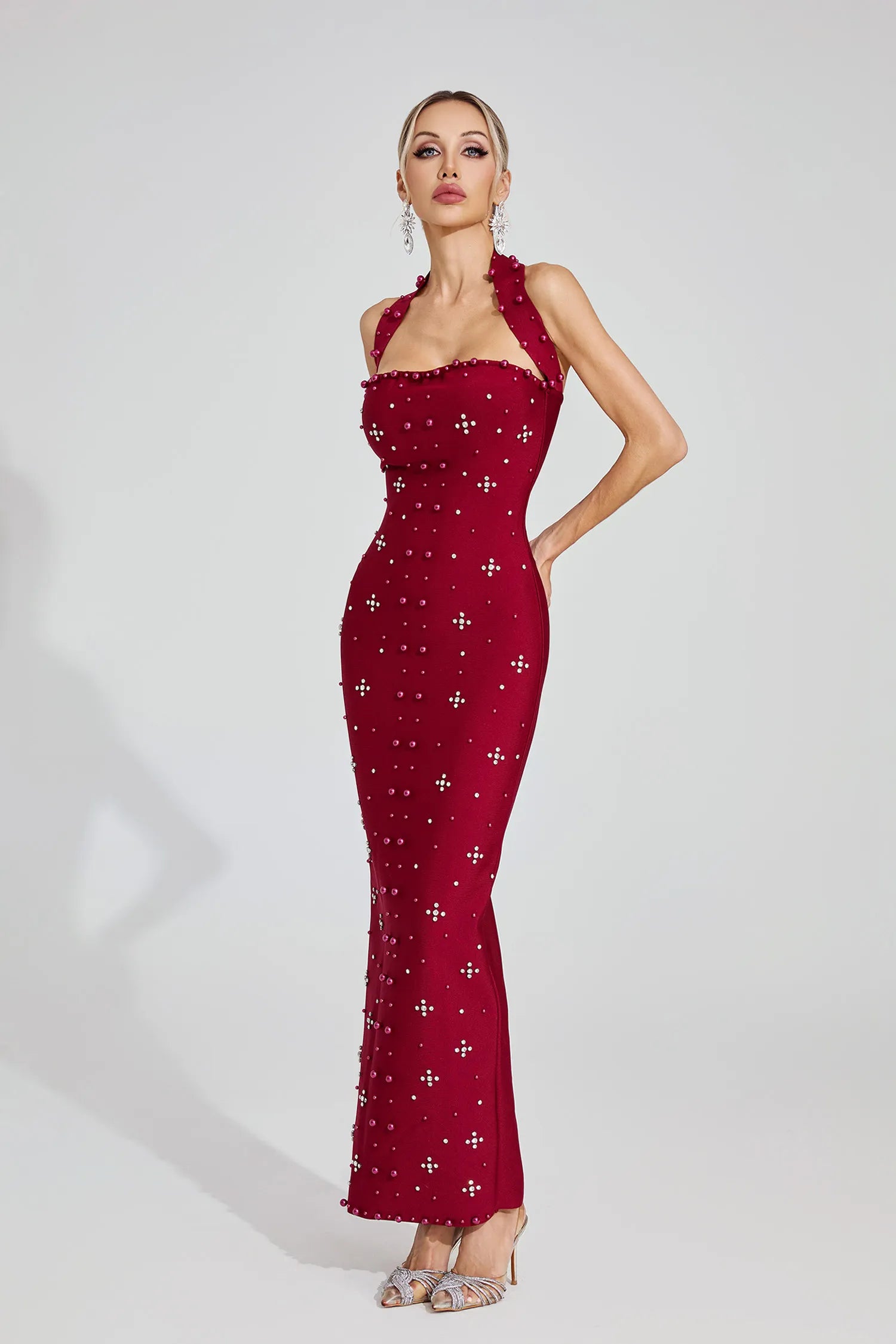 LLstyle Embellished One-Shoulder Mermaid Gown