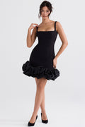 LLstyle Black Ruffle Hem Mini Dress