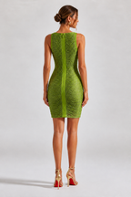 Shimmer Ruched Mini Dress