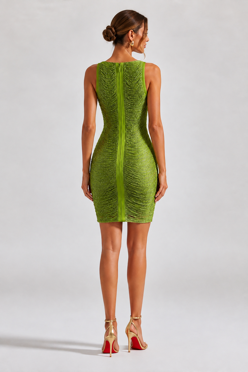 Shimmer Ruched Mini Dress