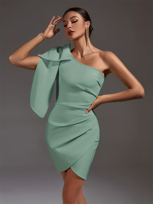 LLstyle Decor One-shoulder  Ruffle Dress