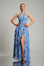 Crystal Floral Hem Mini Dress