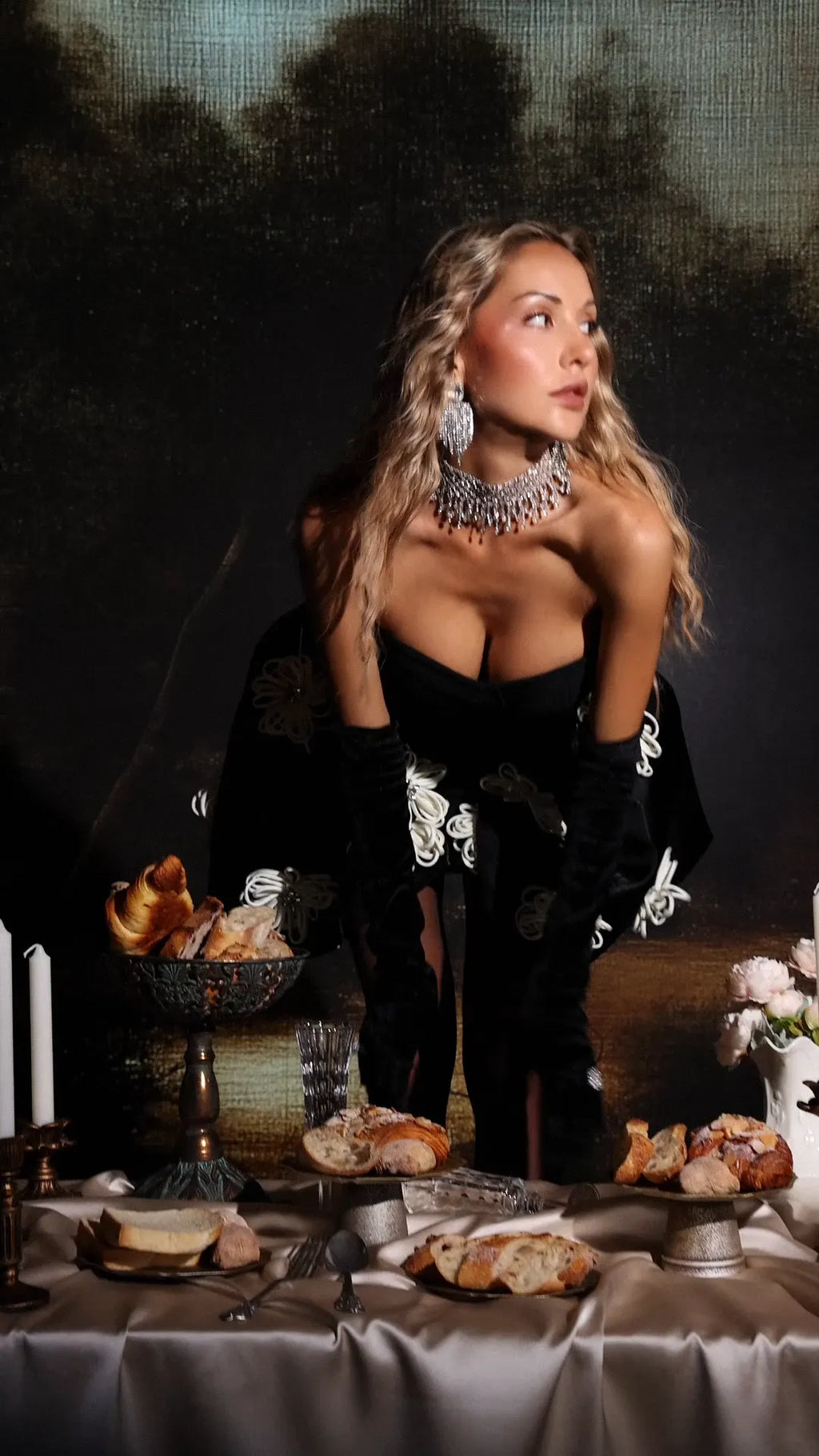 LLstyle Romantic Diamond Three-Dimensional Flower Dress