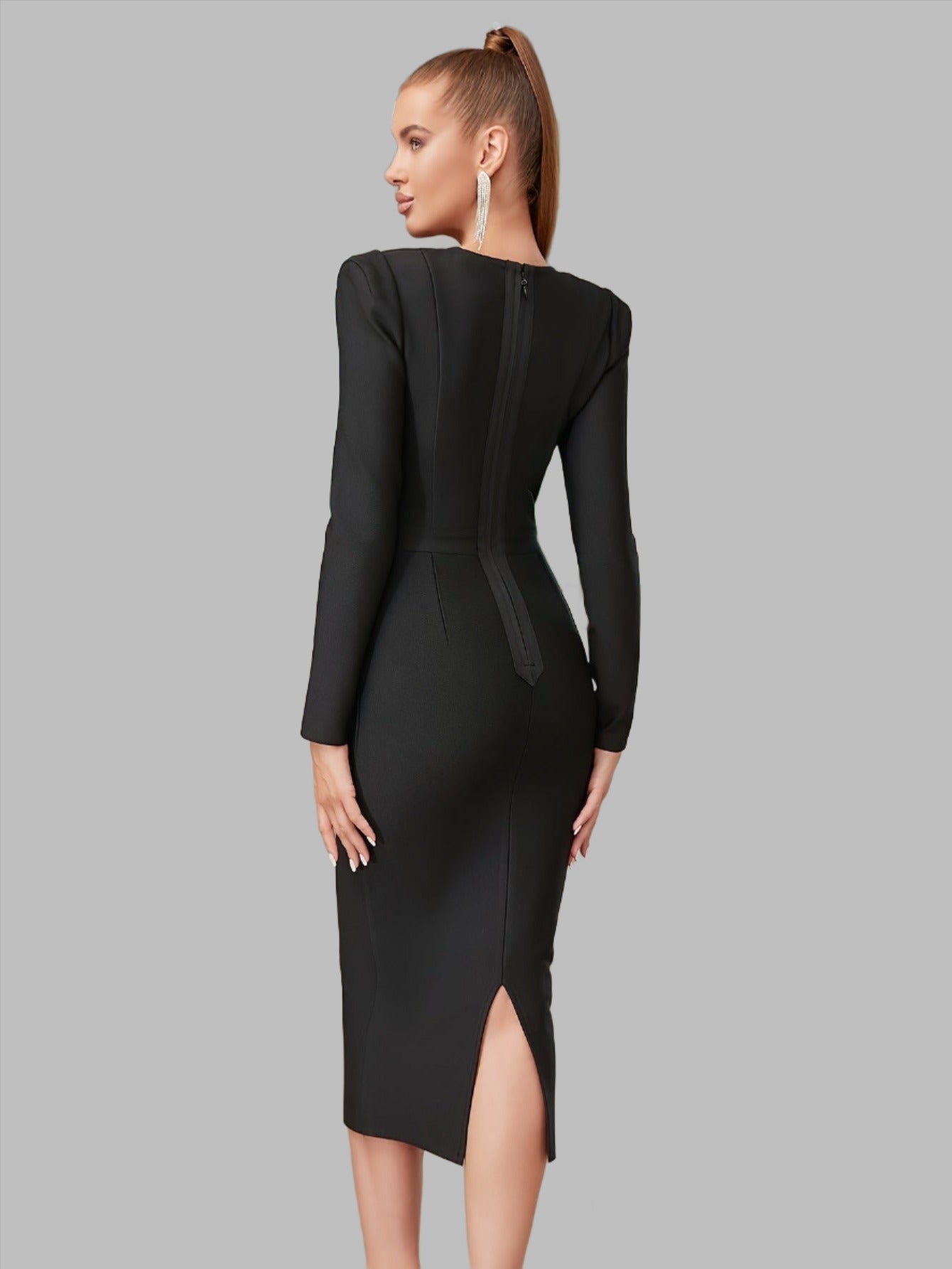 LLstyle Bodycon Solid Asymmetrical Dress
