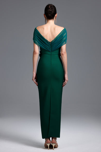 LLStyle Long Green Short-Sleeve Dress