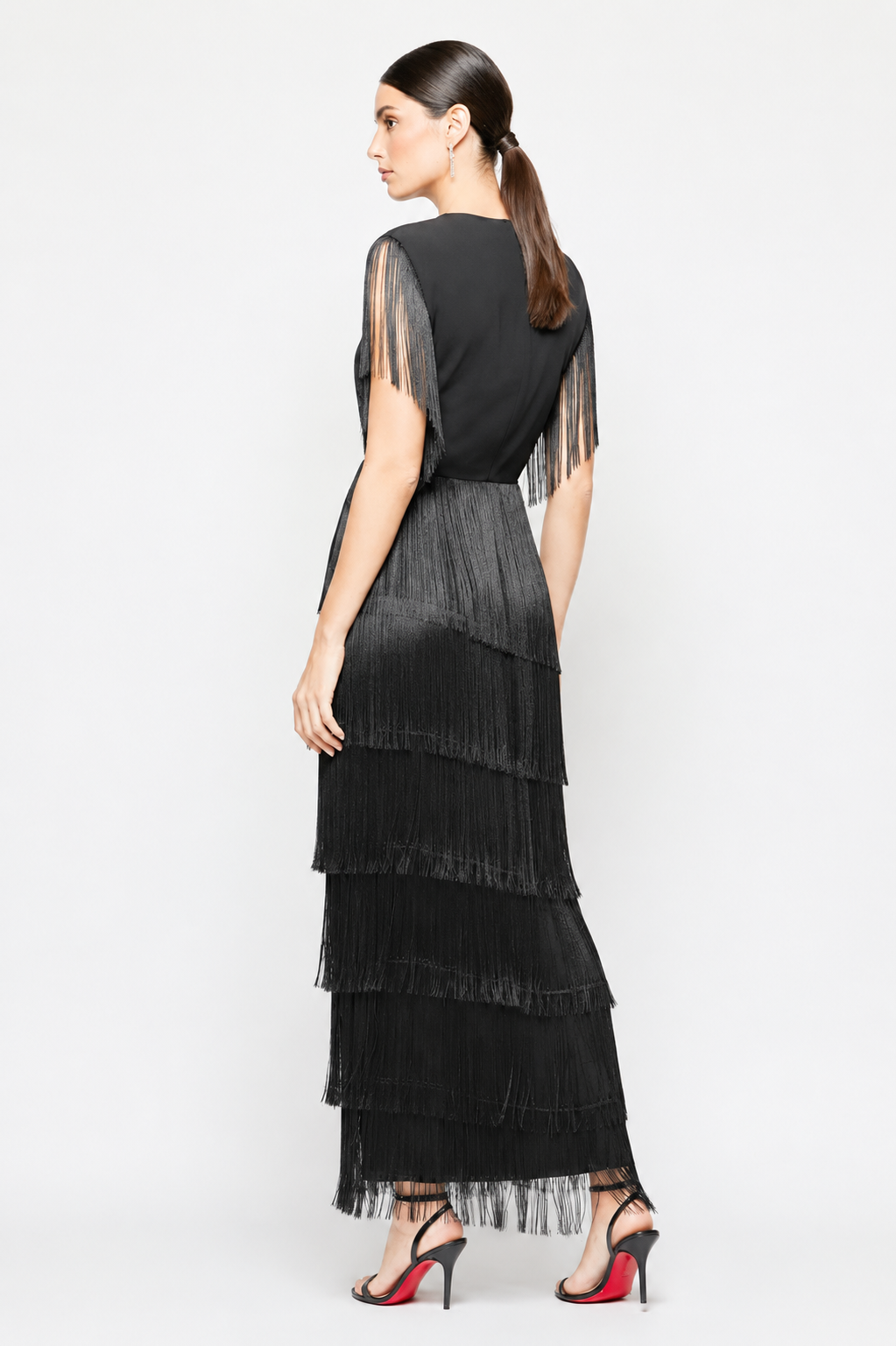 Black Fringe Elegance Dress