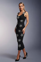 Twilight Crystal Floral Bandage Midi Dress