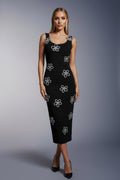 Twilight Crystal Floral Bandage Midi Dress