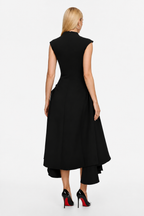 Aniston Black Structured Midi Dress