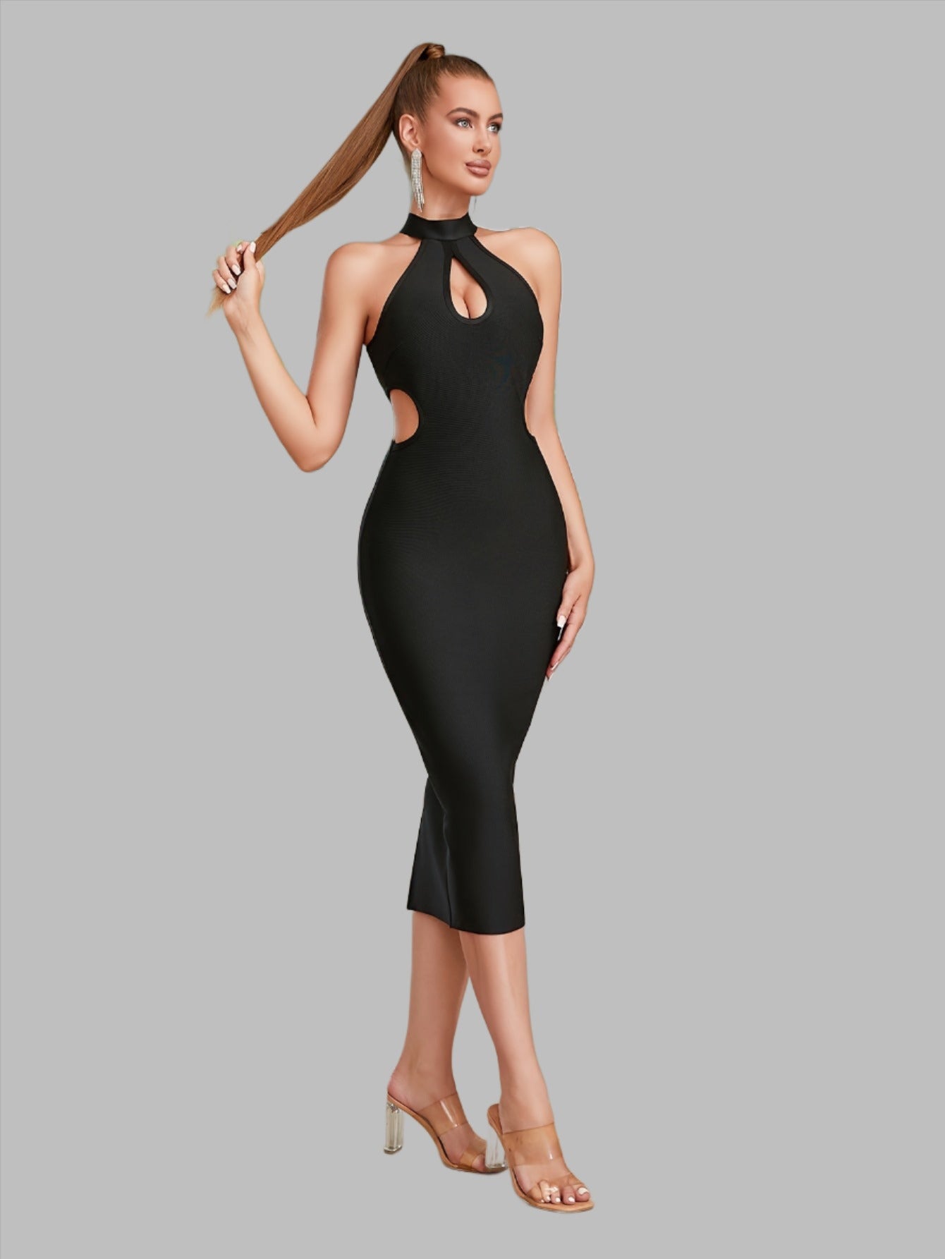 LLstyle Cut Out Halter Neck Bodycon Dress